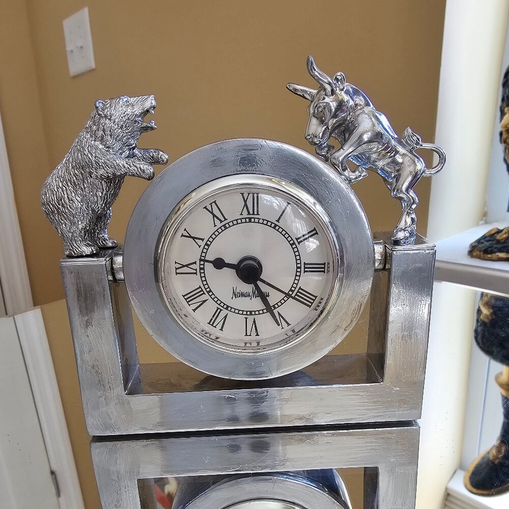 Neiman Marcus Stock Market Bear & Bull clock